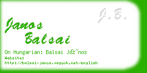 janos balsai business card